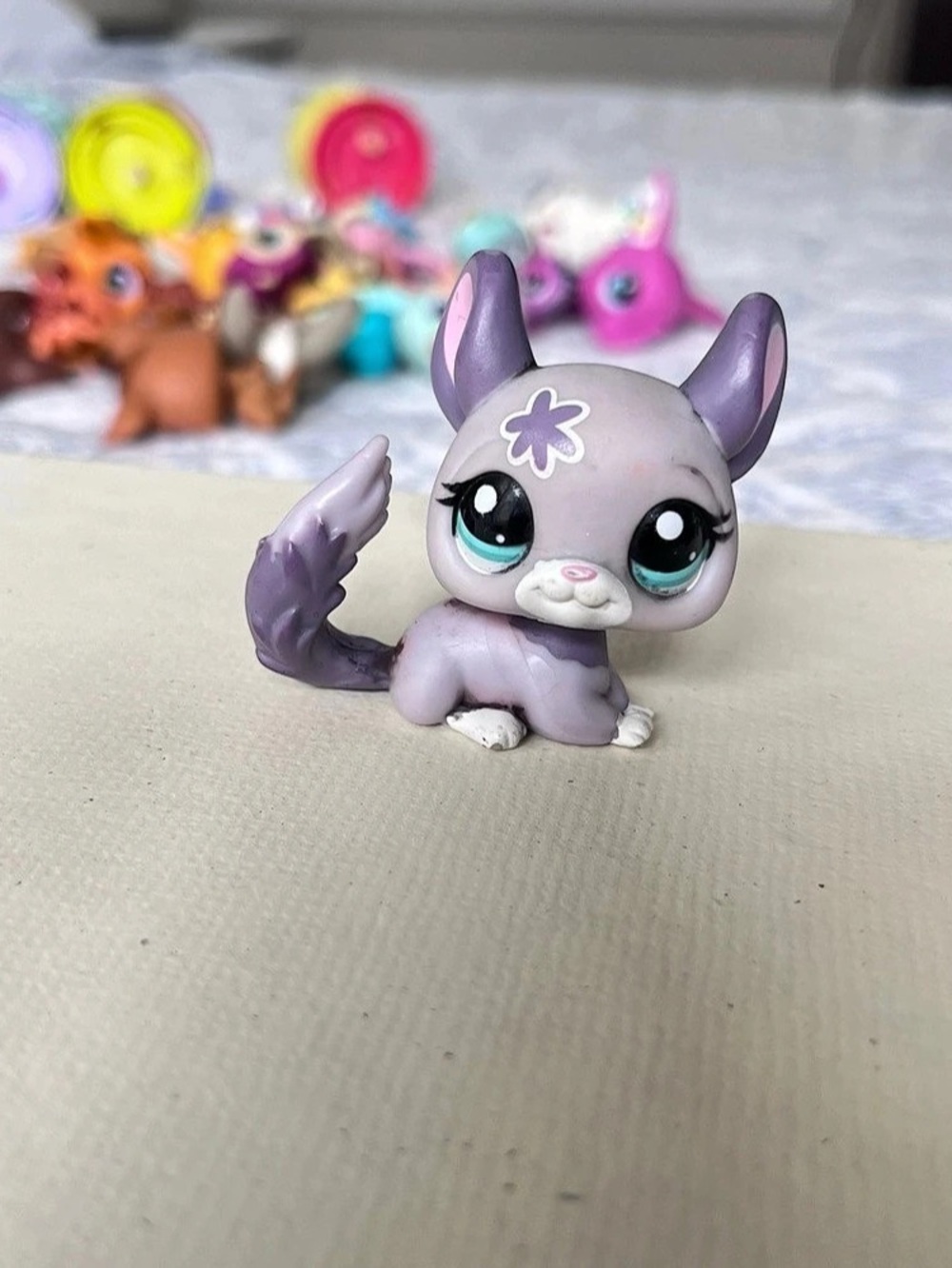 Littlest Pet Shop Chinchilla #2135 Purple & White Figure